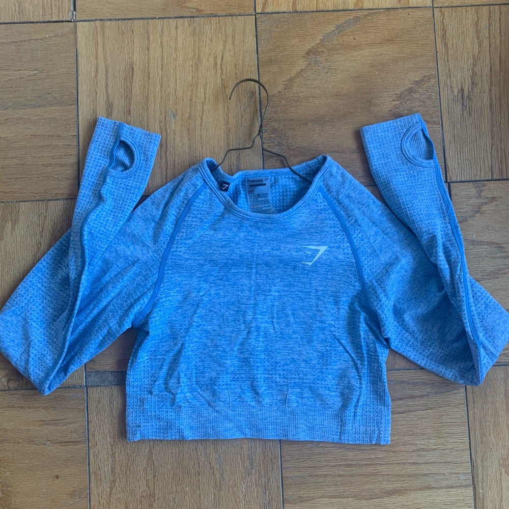 Gymshark crop top light blue crop top